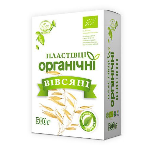 Пластівці вівсяні Козуб різані органічні коробка 500г